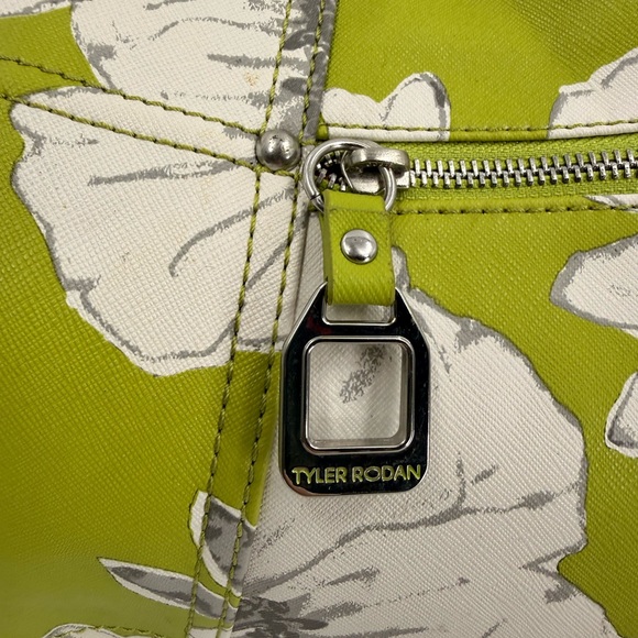 Tyler Rodan Shoulder Bag Satchel Floral Green White Hot Pink - Picture 3 of 10
